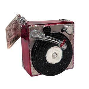 Old World Christmas Retro Record Player Ornate Glass Ornament